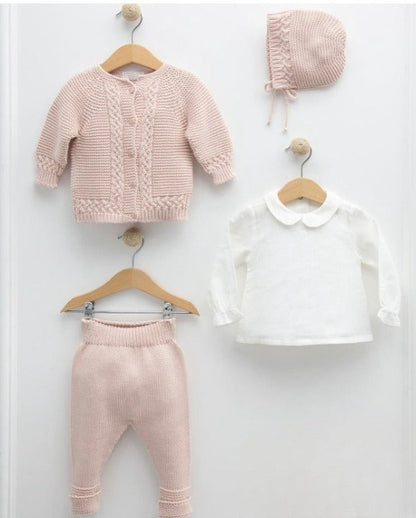 4-piece blouse-cardigan set